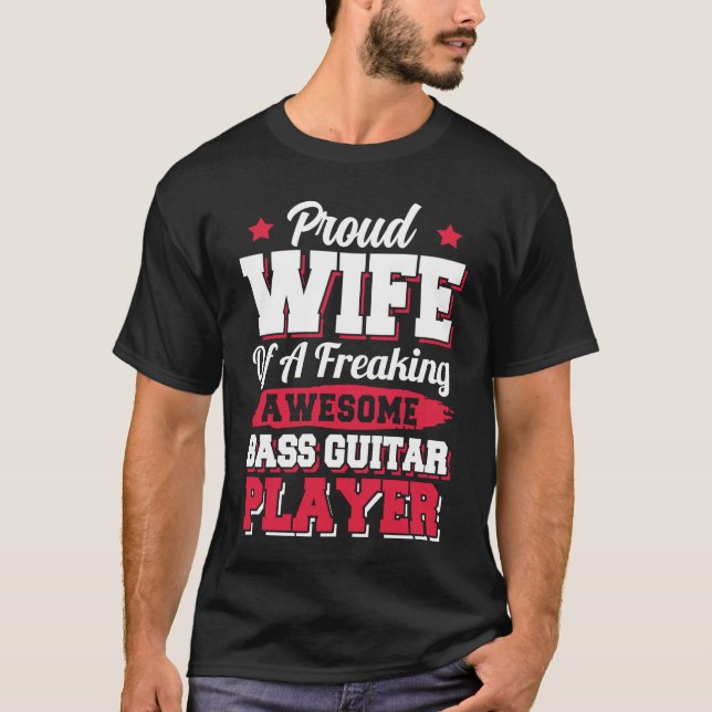 Camiseta Battend Guitariano Bass Guitar Player Wife (Anverso)
