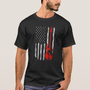 Camiseta Battend USA Bandera Americana Bass Guitar Player M
