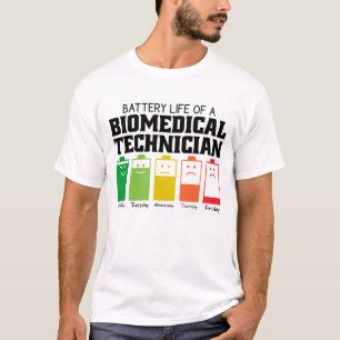 Camiseta Battery Life Of A Biomedical Technician