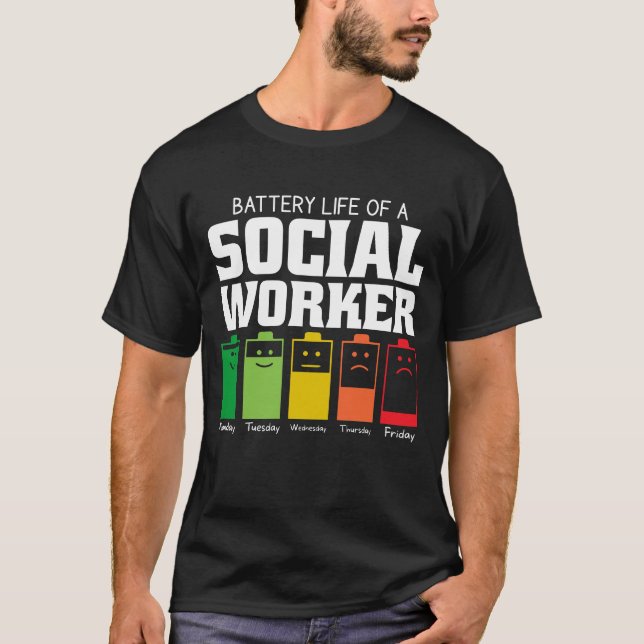 Camiseta Battery Life Of A Social Worker (Anverso)