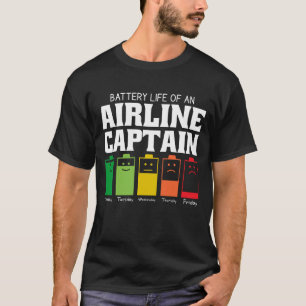 Camiseta Battery Life Of An Airline Captain