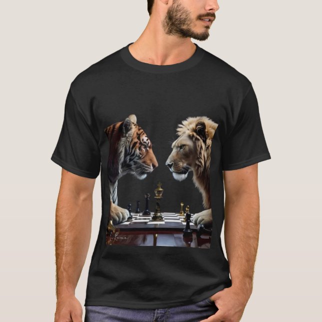 Camiseta Battle of Kings: Tiger vs Lion Chess Duel" (Anverso)