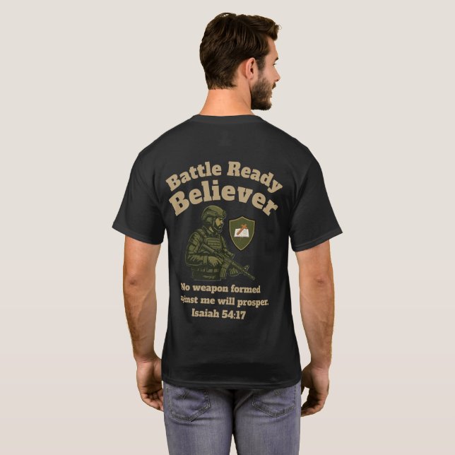 Camiseta Battle Ready Believer (Reverso completo)