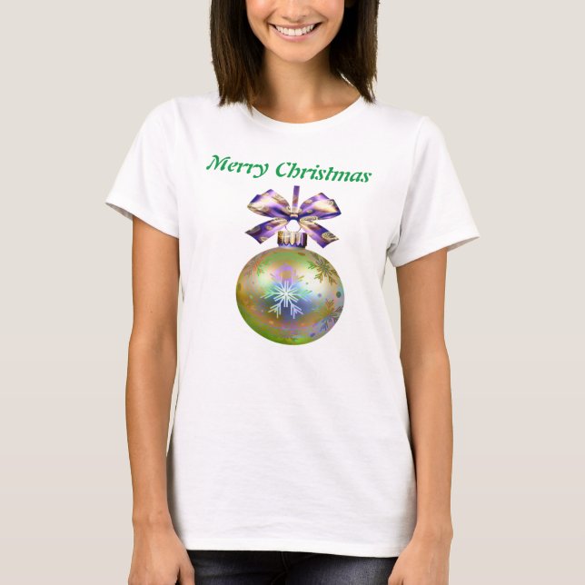 Camiseta Bauble de árbol navideño de hierba de bonito, (Anverso)