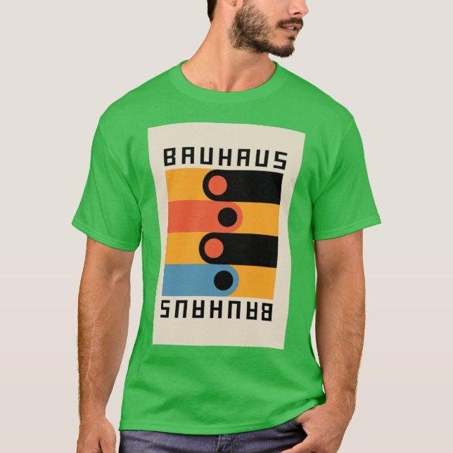 Camiseta Bauhaus homage Galería moderna Resumen colorido Sh (Anverso)