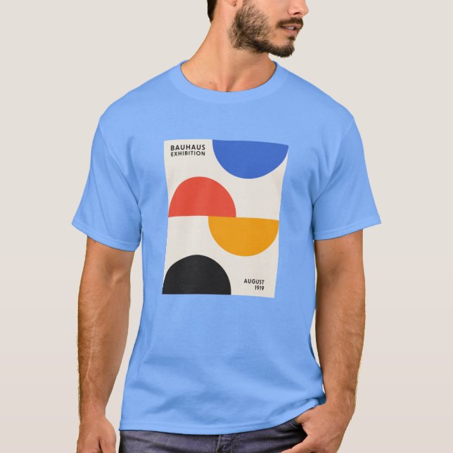 Camiseta Bauhaus Semi Círculos Rojo Azul Amarillo Negro (Anverso)