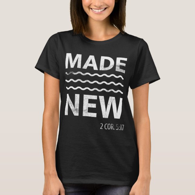 Camiseta Bautismo cristiano adulto verso de la biblia crist (Anverso)