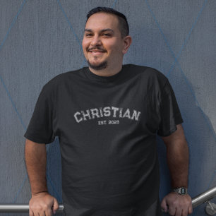 Camiseta Bautismo cristiano Fecha Tipografía alterada