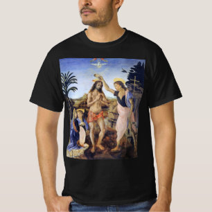 Camiseta Bautismo de Cristo por Verrocchio y Leonardo da Vi