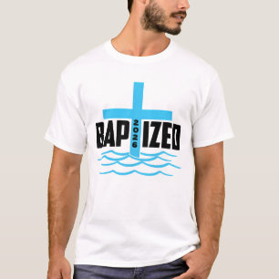 Camiseta Bautizado 2026 Cruz Cristiana y Bautismo de Agua 