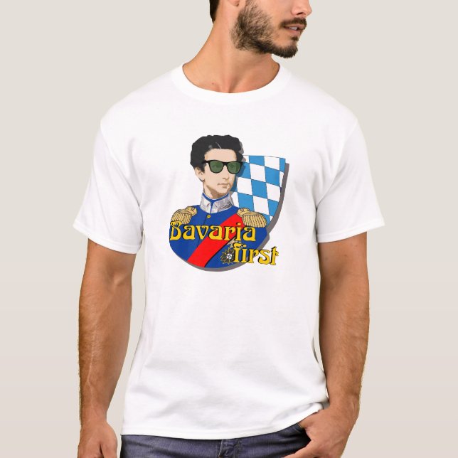 Camiseta Bavaria First König Ludwig II mit Brille (Anverso)