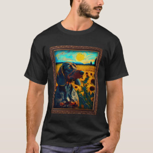 Camiseta Bavarian Mountain Scent Hound Painting Sunflower F