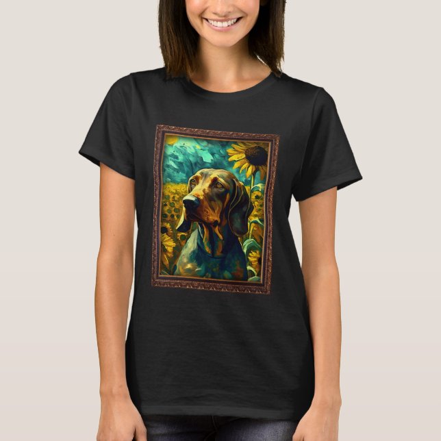 Camiseta Bavarian Mountain Scent Hound Painting Sunflower F (Anverso)