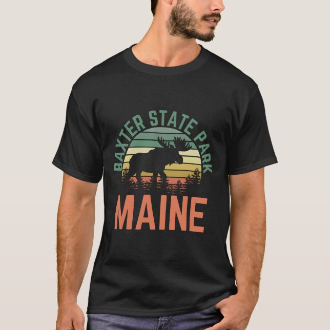 Camiseta Baxter State Park Maine Moose Hiking (Anverso)