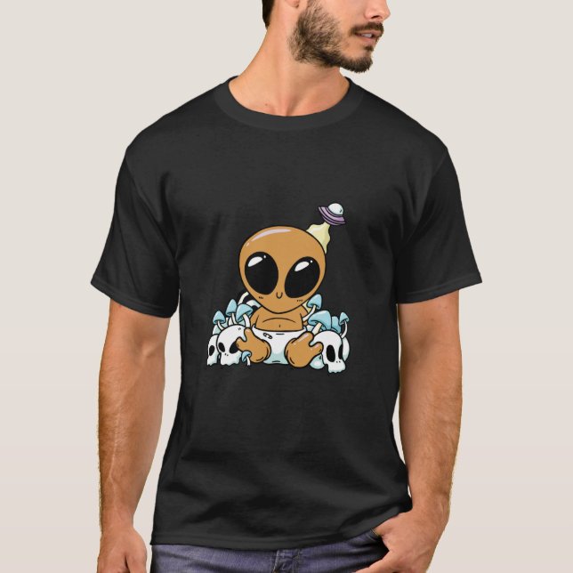 Camiseta bay alien space aliens cute ufo (Anverso)