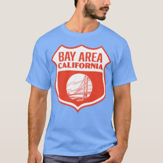 Camiseta Bay Area California Retro Shield en blanco sobre r