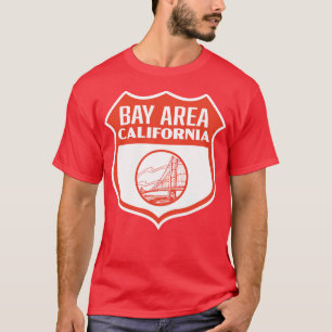 Camiseta Bay Area California Retro Shield Red