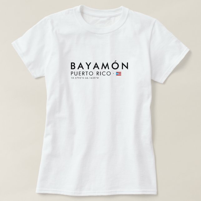 Camiseta Bayamon Puerto Rico | Coordinates Tee (Diseño del anverso)