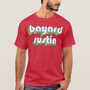 Camiseta Bayard Rustin estilo de escritura arcoiris retro