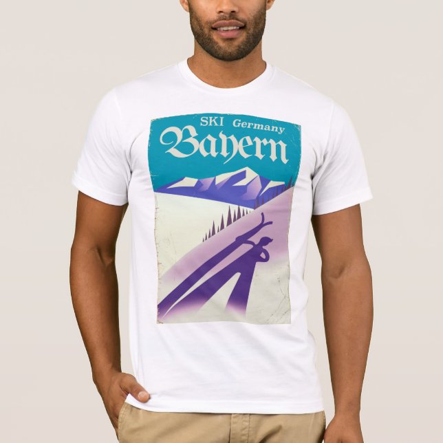 Camiseta Bayern Alemania poster de vacaciones de esquí vint (Anverso)