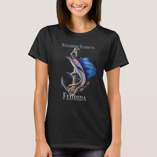 Camiseta Bayshore Gardens Florida Swordfish Marlin Ocean Fi (Anverso)