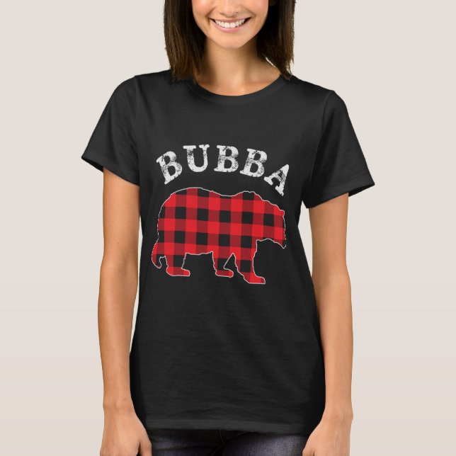 Camiseta BBBA Bear RED Búfalo negro colocado Mama Checkerbo (Anverso)