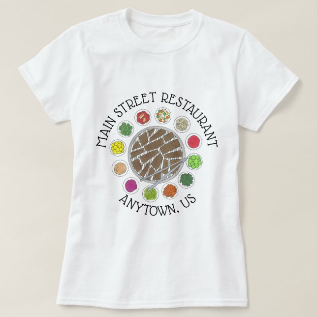 Camiseta BBBQ Barbacoa Restaurante de comida barbacoa (Diseño del anverso)