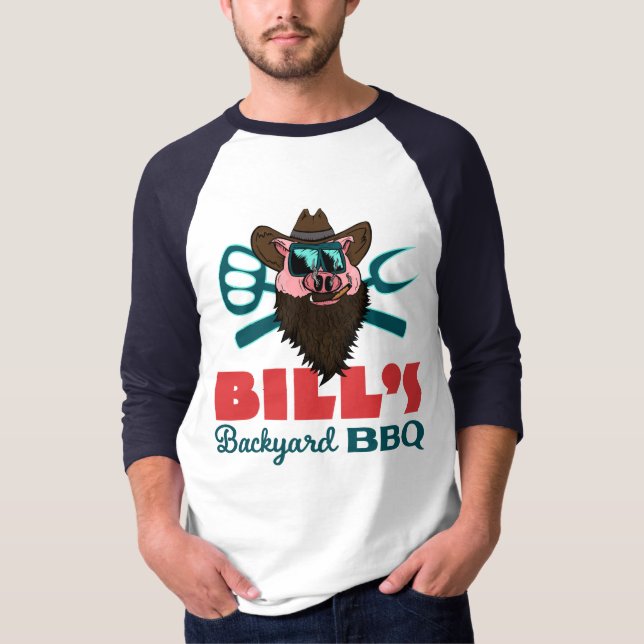 Camiseta BBQ Backyard de Bill - Ranglan Tee (Anverso)