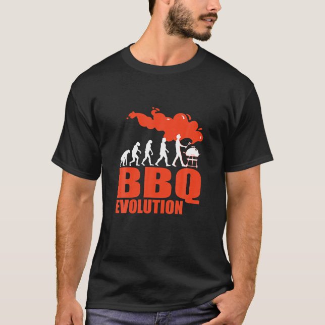 Camiseta BBQ Barbecue Evolution Funny Grill (Anverso)