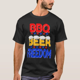 Camiseta BBQ Beer Freedom 4 de julio América USA BBBQ Summe