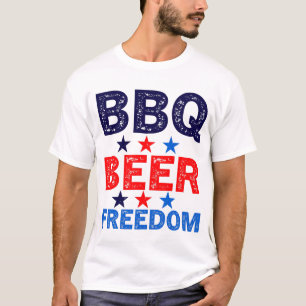 Camiseta BBQ Beer Freedom America Estados Unidos 4 de julio