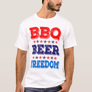 Camiseta Bbq Beer Freedom Estados Unidos Fiesta 4 De Julio