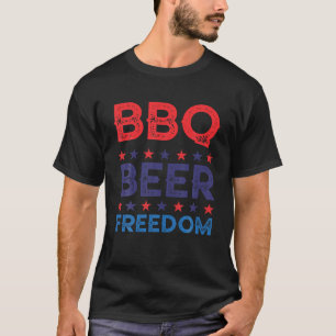 Camiseta BBQ Beer Freedom Funny América Fiesta 4 de Ju