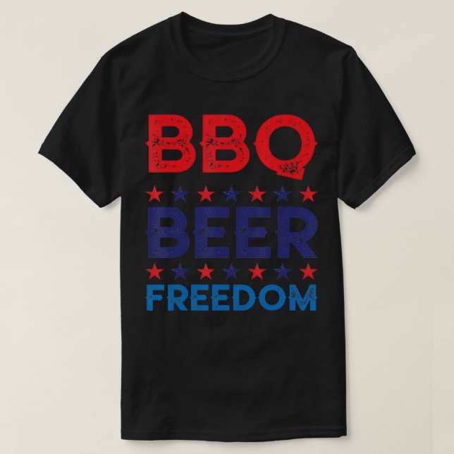 Camiseta BBQ Beer Freedom Funny América Fiesta 4 de Ju (Diseño del anverso)