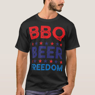 Camiseta BBQ Beer Freedom Funny América Fiesta 4 de Ju