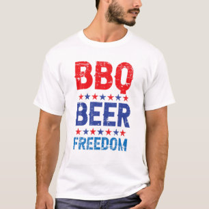 Camiseta BBQ Beer Freedom Graciosa 4 De Julio Bebida Patrió