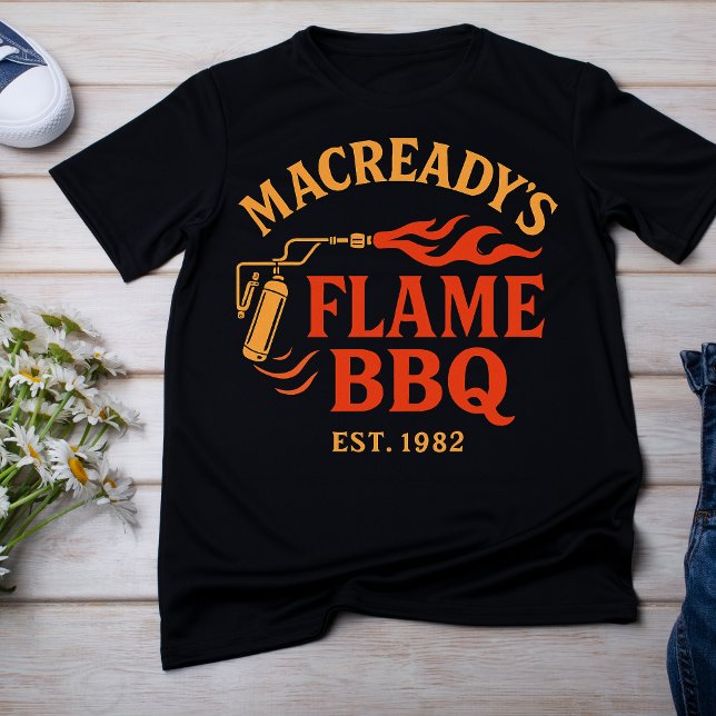 Camiseta BBQ de llama de Macready est 1982 (Subido por el creador)