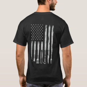 Camiseta BBQ Design Smoking Barbecue Bandera de Estados Uni