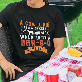 Camiseta BBQ divertida: vaca, cerdo y pollo asado