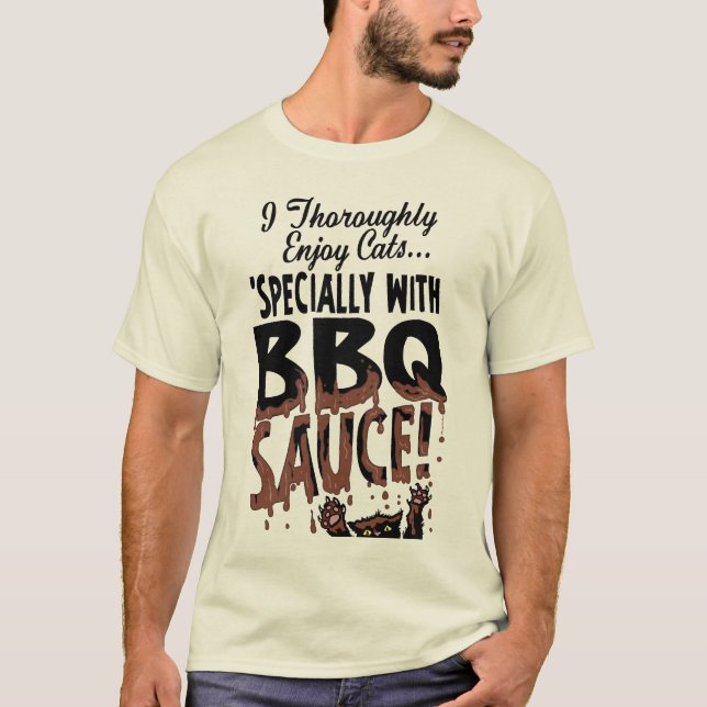 Camiseta Bbq divertido del gato (Anverso)