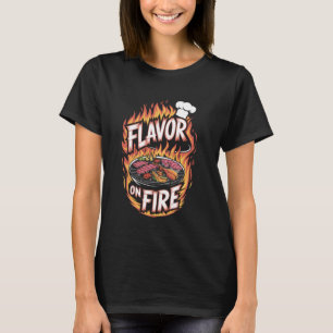 Camiseta BBQ Grill Cocinar Mens BBQ Barbacoa Carne asada