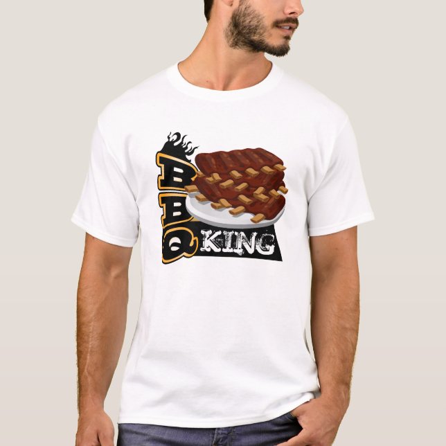 Camiseta ¡BBQ KING! Icono de costillas (Anverso)