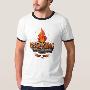 Camiseta BBQ King - Retro Chef Gorra Ringer Tee