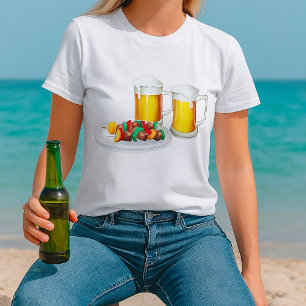Camiseta BBQ Skewewewers y Beer Summer Cooking