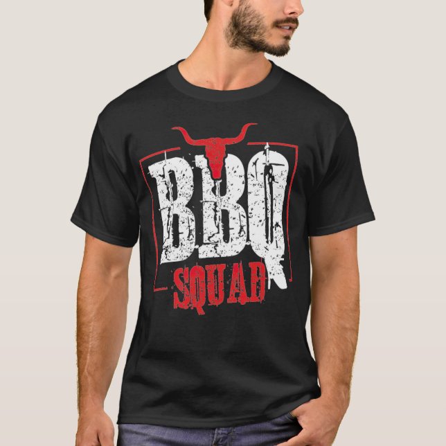 Camiseta Bbq Squad Barbecue Equipo alpaca - (Anverso)