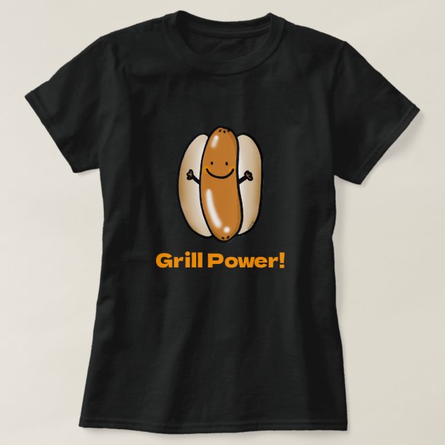 Camiseta BBQ Time Funny Hot Dog Personalizado (Diseño del anverso)