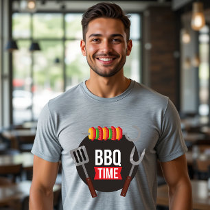 Camiseta BBQ Time Grill Master Funny Food