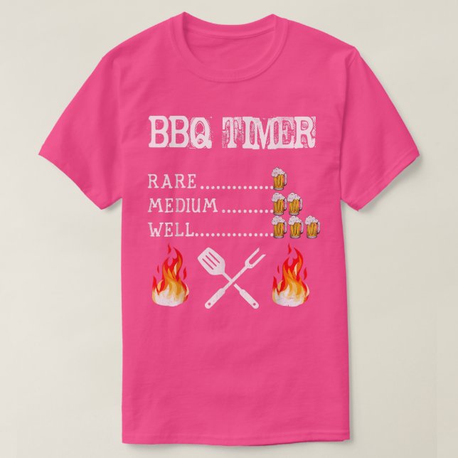 Camiseta BBQ Timer Barbacoa Funny Grill Grill Gilling Hombr (Diseño del anverso)