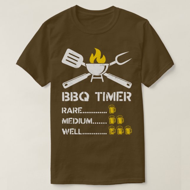 Camiseta BBQ Timer Barbeque Beer (Diseño del anverso)
