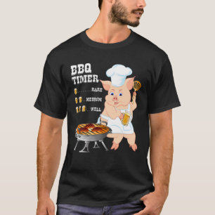 Camiseta Bbq Timer Beer Barbecue Hombres Funny Fumador de c